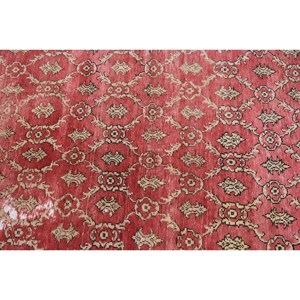 Alfombra de área de lana Vintage turca Beige rojo antiguo 4 pies 8 pulgadas X 8 pies 5 pulgadas diseño de retales de tejido plano para decoraciones de sala de estar látex - Product Image 5
