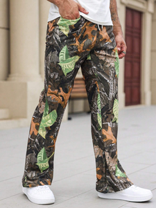 Pantalones de chándal gruesos de algodón personalizados de nueva fábrica para hombre, pantalones de caza de tendencia elástica con patrón DTG serigrafiado - Product Image 3