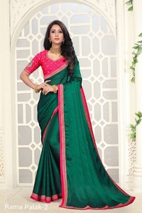 Kanchipuram Saree en soie Tenue de soirée Mariage indien Dernier créateur Banarasi Sari en coton et soie avec chemisier Vêtements pour dames Grossiste Apparelgarment - Product Image 2