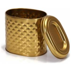 Kontensan Oval Gold 1.4L Décoration d'intérieur Boîte en métal EF00425 140x120x130mm Turquie - Product Image 4
