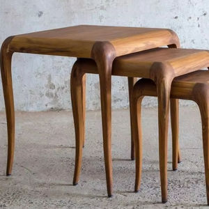 Table de jardin en bois massif de qualité supérieure, sculptée à la main, pliable, portable, artisanale, pour l'extérieur, le patio, la salle à manger - Product Image 1