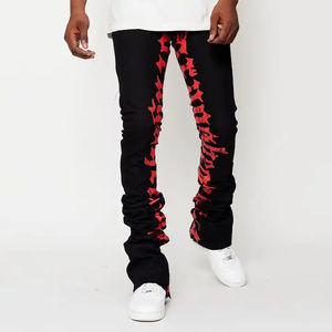 Pantalones Deportivos Rectos de Cintura Alta Azul Claro para Hombre, Pantalones de Lona Personalizados con Seis Bolsillos Apilados, Método de Tejido No Tejido - Product Image 2