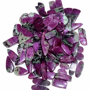 Rubí Natural de gran calidad en zoisita, par de piedras preciosas disponibles, mezcla de formas y tamaños, cabujón, piedras preciosas sueltas para usar en la fabricación de joyas - Product Image 1