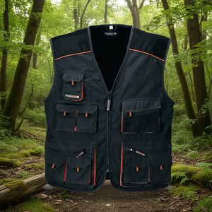 Chaleco de pesca TERRATREND talla 56 gris oscuro/negro/naranja - Product Image 3