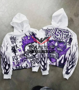 Sudadera con Capucha de Felpa 100% Algodón para Hombre, Diseño de Bolsillo, Logotipo Personalizado, Impresión Digital, Cierre de Cremallera, Corte Holgado, Última Moda de Invierno - Product Image 2
