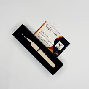 Pinzas para Extensión de Pestañas Somofy Enterprises, Punta de Fibra a 45 Grados, Acero Inoxidable, Duraderas, Precisión, Volumen, 10MM - Product Image 2