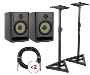 Nouvel arrivage : Paire de moniteurs de studio amplifiés KRK RP8G5-ROKITS-8 de 8 pouces (5e génération) avec 2 pieds inclus - Product Image 4