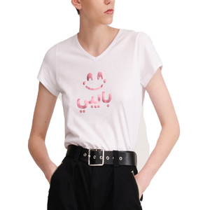 เสื้อยืดคอกลมแขนสั้นพิมพ์ลายเงิน ดีไซน์เองได้ สำหรับผู้หญิง แฟชั่นเสื้อผ้าฤดูร้อน - Product Image 6