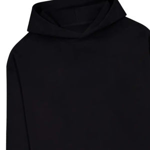 เสื้อฮู้ดดี้สีดำล้วนทรงโอเวอร์ไซส์สำหรับผู้ชาย ผ้าฝ้ายเนื้อนุ่ม สไตล์ลำลอง สตรีทแวร์ ใส่ได้ในฤดูหนาว อุ่นสบาย แขนยาว แบบพื้นฐาน - Product Image 2