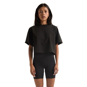Top Corto de Moda para Mujer, Primavera Verano, Ropa de Punto a Cuadros Cómoda, Diseño Corto y Lindo con Logotipo Estampado en la Parte Delantera, Tinte Liso - Product Image 1