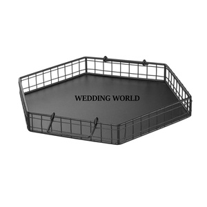 Artículos DE BODA Bandeja de servicio galvanizada Forma redonda Hecho a mano Venta caliente Diseñador de lujo Mesa Venta al por mayor Bandeja de servicio de metal - Product Image 3