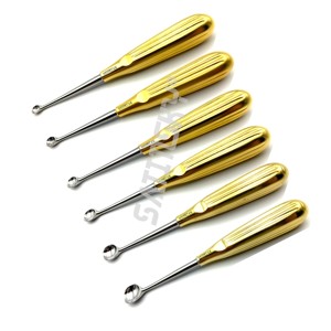 Paquete de Curetas para Hueso Spratt Brun de Acero Inoxidable 100% Garantizado, Grado Quirúrgico, 17 cm, Rectas Juego de 6 fuentes de alimentación manuales 1-6 - Product Image 1