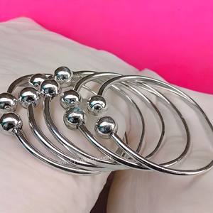 Handmade 925 Sterling <b>Silver</b> <b>Bangle</b> Statement Stylish Jewelry Hammered Stacking <b>Bracelet</b> for Women - Product Image 4