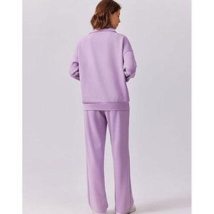 El mejor traje de calentamiento de alta calidad para mujer de talla grande, servicio OEM, forro polar transpirable, patrón sólido, venta al por mayor - Product Image 4
