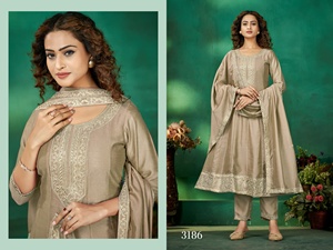 Vichitra tradicional mujer indio pakistaní boda colección bordado trabajo interior hasta la rodilla ajuste Regular Kurta pantalón - Product Image 5