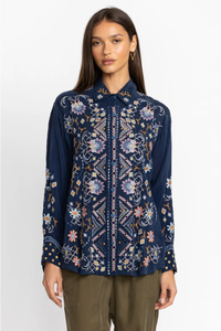 Blouse personnalisée Salwar Kameez pour filles, grande taille, en lin et coton, avec broderie ukrainienne et manches longues lanternes, en nylon, coton et rayonne - Product Image 3