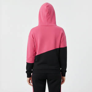 Sweats à capuche pour femmes avec logo de marque personnalisé, couleurs personnalisées, blocs de couleur, pull-over, vente en gros OEM, coupe décontractée, poche kangourou, sweats à capuche élégants - Product Image 3
