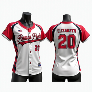Alta calidad Obtener personalizado Digital impreso béisbol Softball Jerseys malla transpirable poliéster equipo ropa deportiva al por mayor - Product Image 3