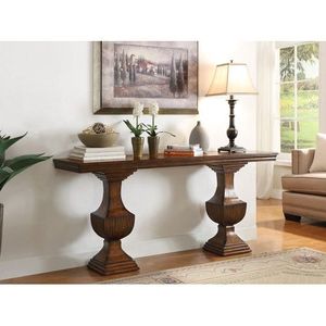 Grande table console rustique en bois avec rangement pour entrée, couloir et salon Organisation et décoration - Product Image 1