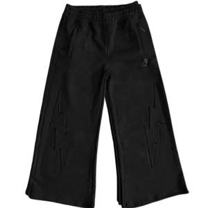 Pantalons de survêtement noirs évasés pour hommes, jambes larges, coton, jogging, taille élastique, streetwear décontracté, pantalon d'entraînement, unisexe, coupe ample, confortable - Product Image 1