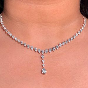Black Pearl Jewels Designer 14K Gold <b>Tennis</b> <b>Necklace</b> Set 12.79 Ct Lab Grown Pear Cut White Diamonds IGI Certified Trendy 16 Inch - Product Image 5