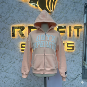 เสื้อฮู้ดสำหรับผู้ชายเสื้อฮู้ดแบบมีซิปพิมพ์ลายพัฟโลโก้ตามสั่ง - Product Image 1