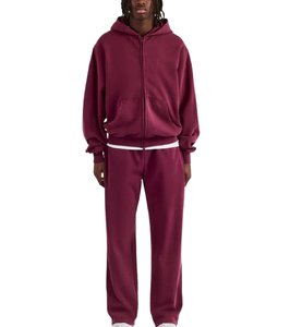 Conjunto Deportivo Informal de Invierno para Gimnasio y Fitness, de Felpa Lavada, Transpirable, de Dos Piezas, Personalizable, para Correr, para Hombre - Product Image 2