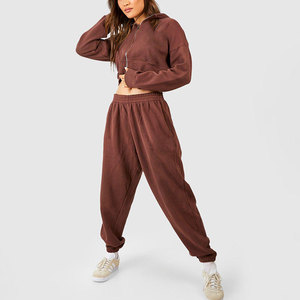 Conjunto Deportivo de Sudadera Corta y Cómoda para Mujer, Conjunto Deportivo Corto Esencial para Entrenamiento - Product Image 3
