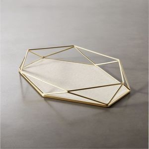 Plateau de service en verre de luxe le plus vendu moderne INS pièce centrale de table décorative stockage de vaisselle pour la maison nouveau Design peu encombrant - Product Image 2