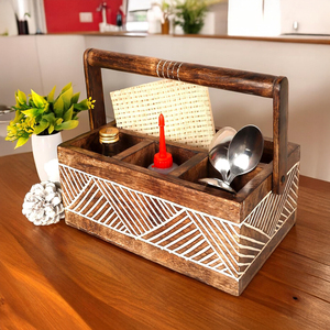 Wooden <b>Rack</b> Holder For Home Multipurpose storage <b>rack</b> Cutlery Holder Pen Holder Napkin Holder Campartment by AYAANS - Product Image 1