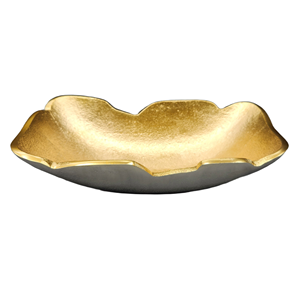 Plateau en forme de coeur fabriqué à la main plateau de service doré luxueux décoratif de table conception arrachée plateau en métal haute tendance - Product Image 2