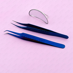 Pince à épiler à ventilateur Mega Volume de haute qualité 45 degrés Pince à épiler à volume Maga Poignée diamantée Isolation pointue professionnelle Poignée antidérapante - Product Image 1