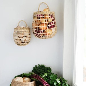 Juego de 2 Cestas para Cebollas de Ratán Natural, Modernas, Ecológicas, Multifuncionales y Multiusos - Product Image 5
