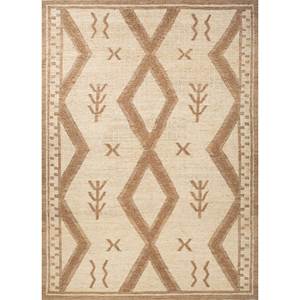 Tapis en jute et chanvre noué à la main Thyme Ivory PKJT-7003 à motif géométrique pour usage domestique - Product Image 1