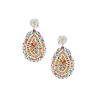 ต่างหูลูกปัดแฟชั่นทำมือสำหรับผู้หญิงทำมือหลายสี - Product Image 1