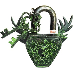 Brass Padlock - Lock with Keys - Working Functional - Brass Made Padlock Deer Black - Product Image 2