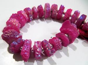 Cuentas de disco de rebanada de cuarzo solar Rosa rubí 13-17mm tamaño 8 pulgadas de largo cada hebra - Product Image 3