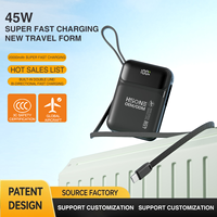 20000mAh 45W PD Pengisian Cepat Kabel Ganda Terintegrasi 4-Perangkat Layar HD Disetujui Maskapai Penerbangan Aman Power Bank OEM MH811
