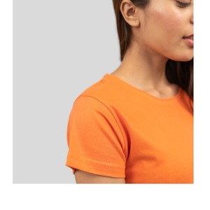 Camiseta Personalizable de Cuello Redondo para Mujer, de Verano, Tejida, Transpirable, de Algodón, Corta, Lisa, Informal, con Logotipo Estampado y Bordado - Product Image 5