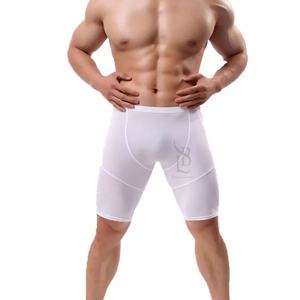 Shorts de compression mi-longs pour hommes, confortables, élastiques, coupe régulière, motif uni, poches, écologiques, vente en gros - Product Image 3