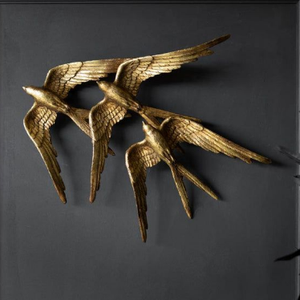 Gold-Finished Bird Metal Wall Art Home <b>Decoration</b> for <b>Bedroom</b> and Living Room Handmade in India - Product Image 1