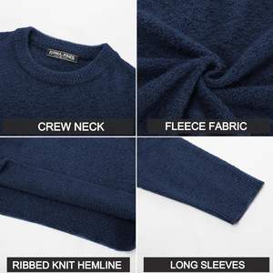 Pull-over à manches longues pour hommes, pull-over à col rond en polaire, polyester/coton, couleur unie, logo personnalisé personnalisable - Product Image 5