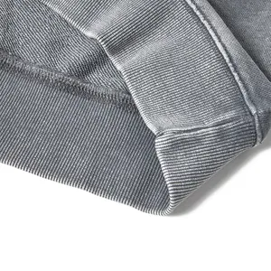 Ensemble survêtement streetwear personnalisé imprimé, surdimensionné, lourd, ample, délavé à l'acide, avec fermeture éclair, pantalon de survêtement et sweat-shirt - Product Image 5