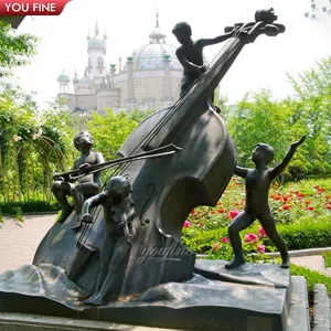 Tượng Nhạc Cụ Bằng Đồng Kích Thước Cuộc Sống Trong Vườn Ngoài Trời Tượng Violin