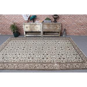 Tapis de 6,2 x 9 pieds, grand tapis turc, tapis marron à motifs de plantes et d'arbres - Product Image 2