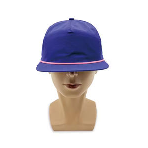 Gorra de Béisbol Unisex de 5 Paneles con Cuerda, Logotipo Personalizado, Visera Plana, Sin Estructura, Gorras Impermeables con Cierre a Presión, Deportivas, para Exteriores, Bordado 3D - Product Image 4