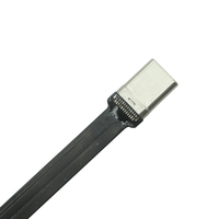 Kabel Flat FPC USB 3.0 Tipe-C Male ke Micro-B Male Fleksibel Kecepatan Tinggi, Konduktor Tembaga Berlapis Timah, Isolasi PVC