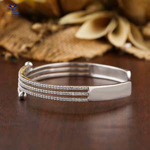 1.93 TDW Bracelet en diamant rond taille brillante or blanc 18 carats diamant non certifié Cvd/Hpht bijoux en diamant - Product Image 4