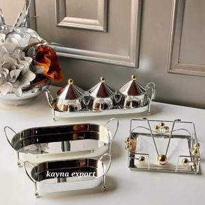 ที่ใส่กระดาษทิชชู งานฝีมือ งานประดิษฐ์ด้วยมือ ดีไซน์ลายทองคำเปลว ทำจากอะลูมิเนียมชุบนิกเกิล สำหรับตกแต่งโต๊ะ - Product Image 5