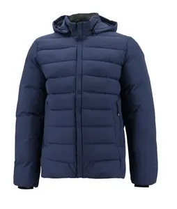 Chaqueta cálida de algodón con cuello alto con capucha Diseño de color sólido Chaquetas acolchadas de invierno para hombres de alta calidad - Product Image 1